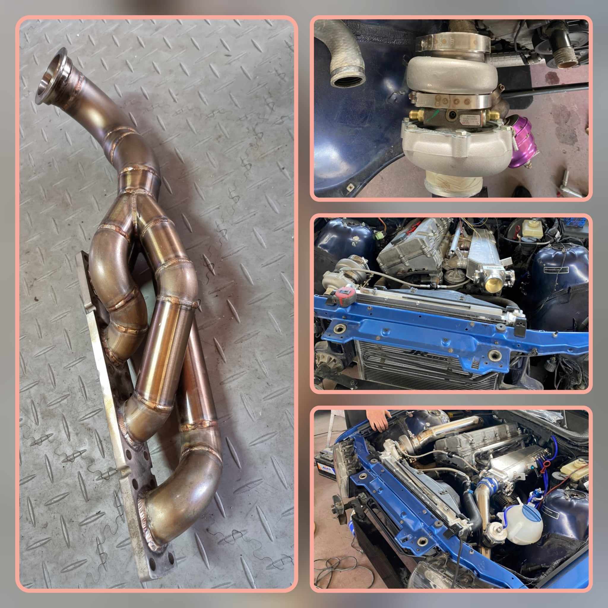 exhaust manifold bmw e36 turbo m42 m44 318is highflow k64